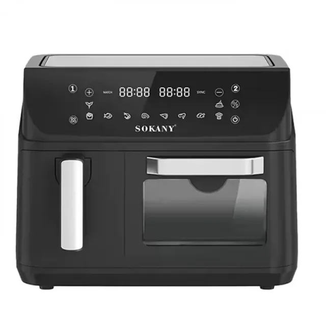 Аерофритюрниця Sokany SK-10060 з 2 чашами, сенсорне керування