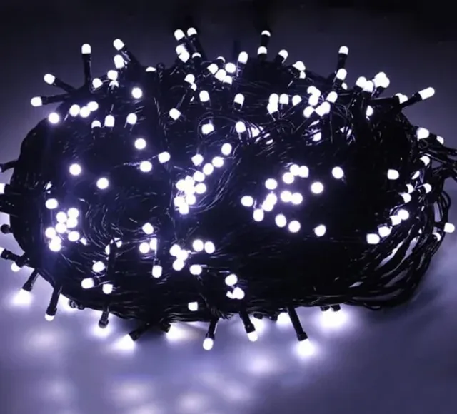 Світлодіодна Гірлянда нитка 201 led Біла (чорний дріт)