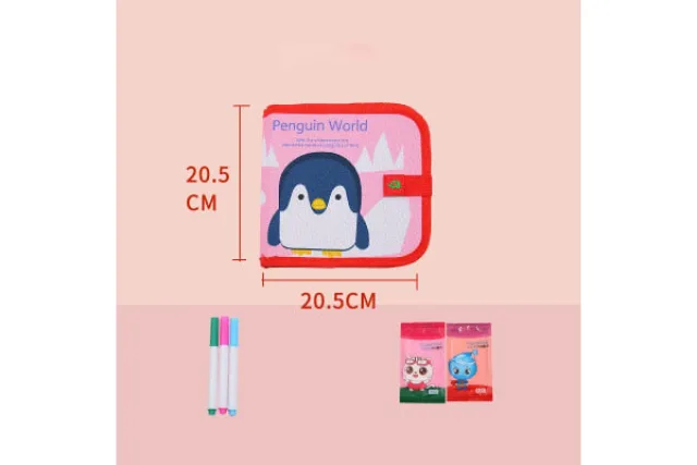 Багаторазовий альбом для малювання із фломастерами – Penguin World