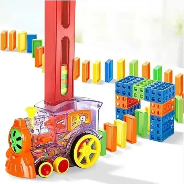 Конструктор іграшка-поїзд доміно, DOMINO Happy Truck sciries COLORS 60 деталей