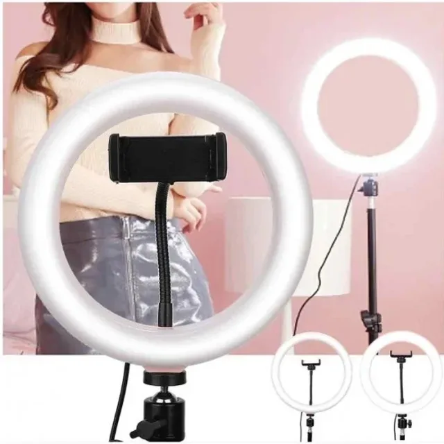 Кільцева LED лампа YQ-320B (30см) з утримувачем телефону