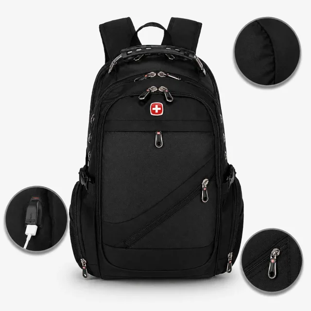 Рюкзак, швейцарський рюкзак, SwissGear 8810, туристичний рюкзак, рюкзак для ноутбука Чорний