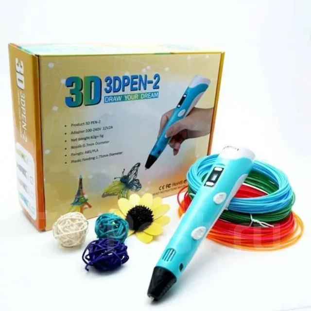3D ручка з LCD дисплеєм та набором еко пластику для 3Д малювання / 3D Pen