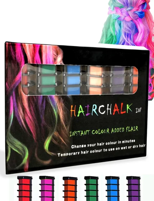 Набір крейди для волосся 6  шт Hair chalk Різнокольорові барвники гребінець для дітей та дорослих