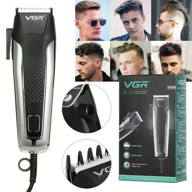 Машинка для стрижки волосся VGR V 120 / Професійна машинка для стрижки + 8 насадок та ножиці