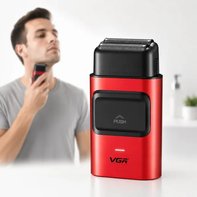 Шейвер VGR V-307 акумуляторний / Тример для обличчя / Чоловіча електробритва з USB