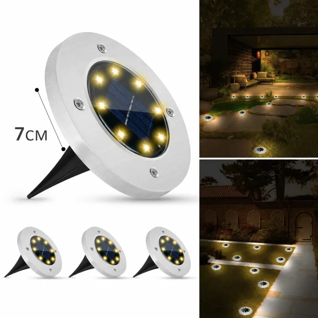 Садовий вуличний світлодіодний ліхтар-підсвічування на сонячній батареї Solar Pathway Lights 4шт 7см