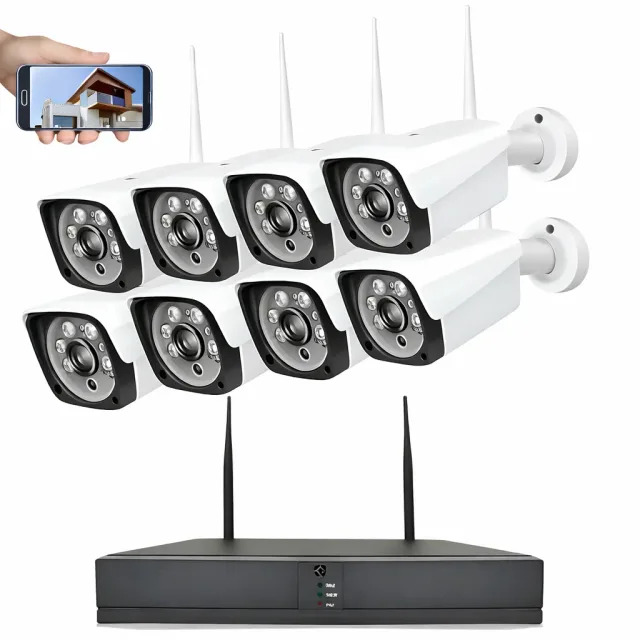 Комплект відеоспостереження DVR KIT-6678 Wi-Fi, 8 камер, 1080P, IP67, нічна зйомка / Набір камер 8 шт DVR KIT 6678+реєстратор