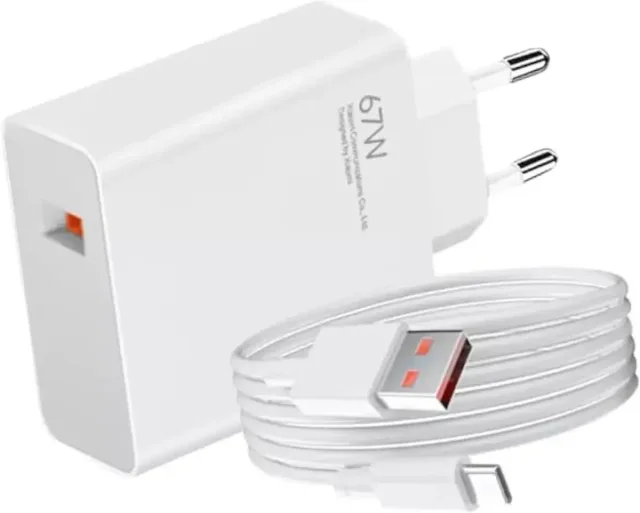 Адаптер USB з кабелем USB-TYPE C 67W / Комплект заряджання для телефону USB + Type-C