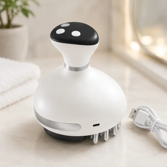 Масажер для шкіри голови Smart Body cupping massager / Вакуумний масажер для шиї та спини, антицелюлітний, USB / Лімфодренажний масажер