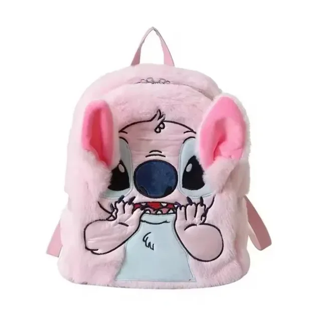 Плюшевий рюкзак Стич Disney Fairy Stitch м'який дитячий рюкзак з вушками та мордочкою рожевий