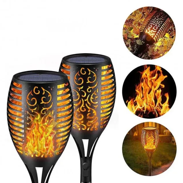 Ліхтар садовий світильник на сонячній батареї 80 см Solar flame